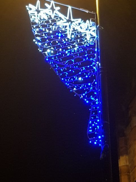 One of the column motif lights